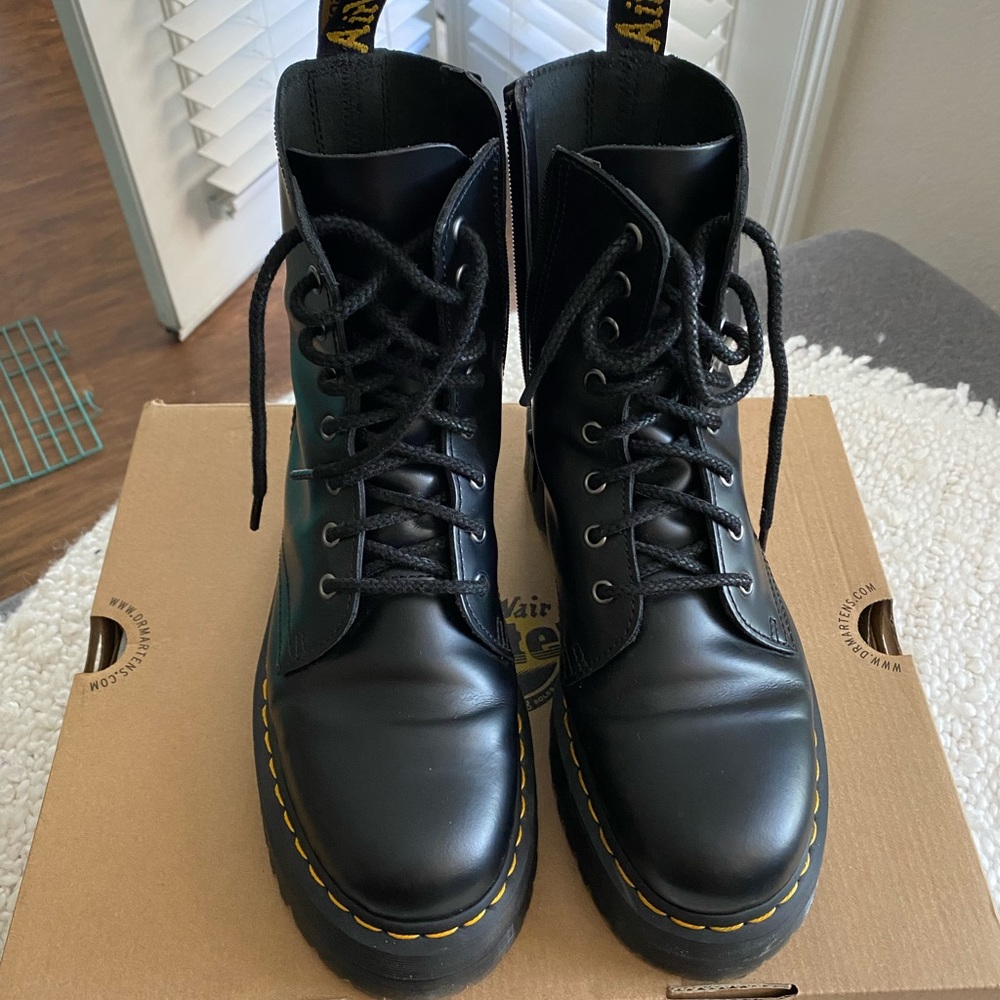 Dr Martens Jadon Platform Black Lace Up Boots